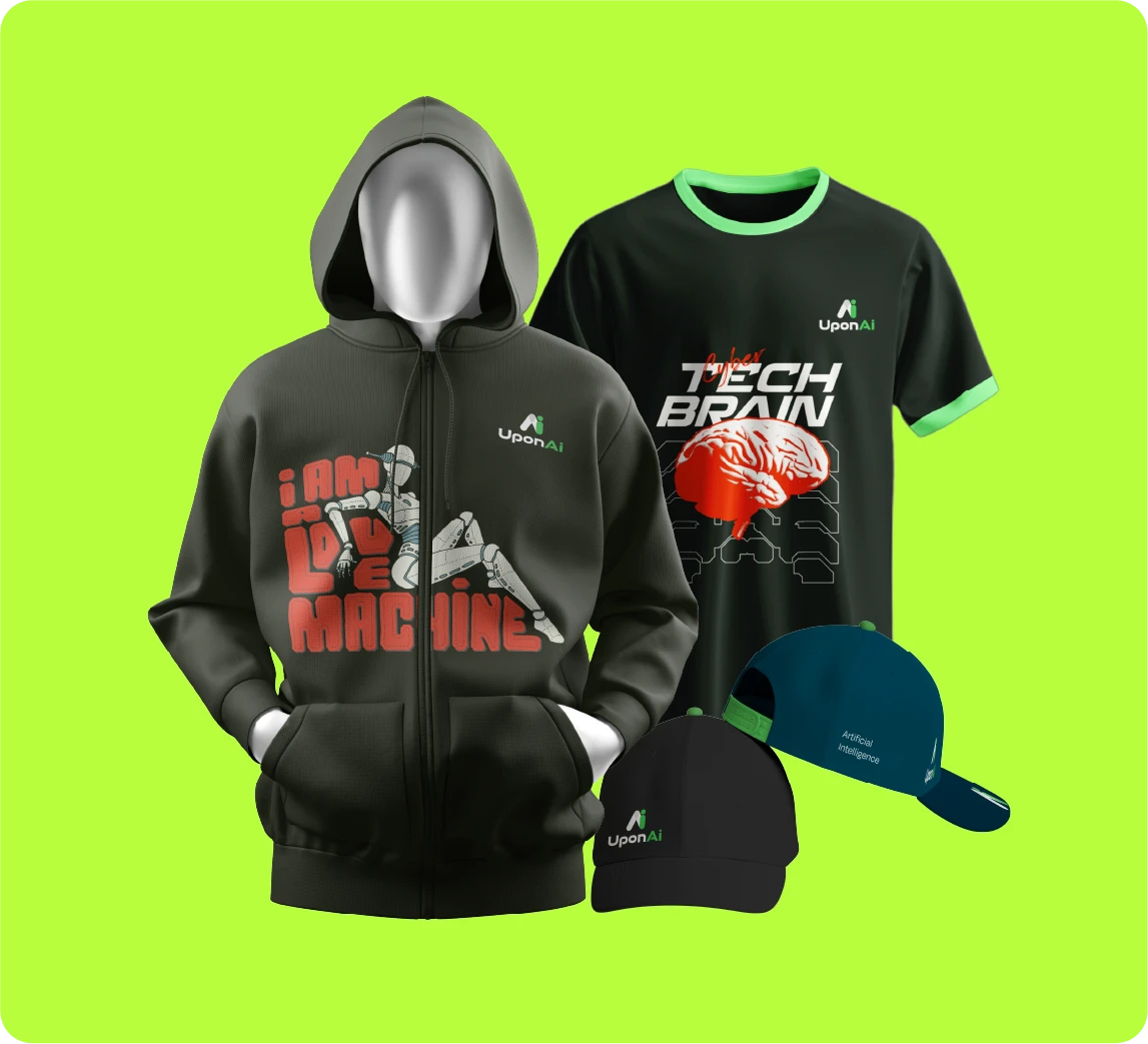 Merchandise example for Tech Brain by Design Grow